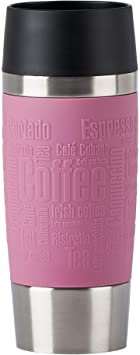 Emsa N20130 Travel Mug Classic Thermo/Insulated Cup Stainless Steel 0.36 litres 4 Hours Hot 8 Hours Cold BPA Free 100% Leak-Proof Dishwasher Safe 360° Drinking Opening Dusky Pink