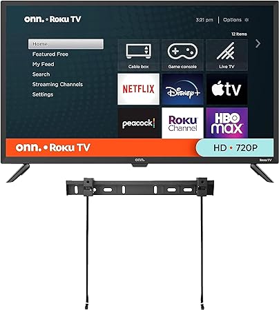 ONN 32-Inch Class HD 720p Smart TV   Free Wall Mount with Wi-Fi Connectivity and Mobile App | Flat Screen TV | Compatible with Home Kit | Alexa and Google Assistant (Renewed)