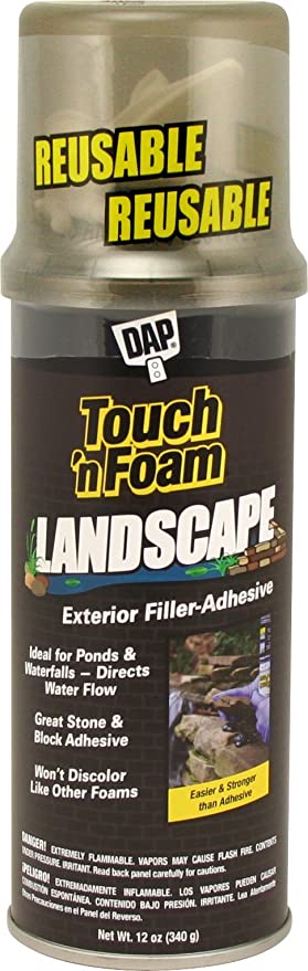 Touch n Foam 4001141212 Black Landscaping Polyurethane Foam Sealant, 12 oz