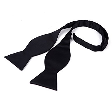 HDE Men's Solid Color Bowtie Self Tie Adjustable Length Satin Fashion Accessory