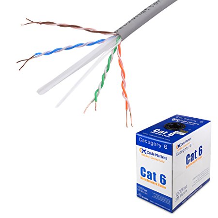 [UL Listed] Cable Matters In-Wall Rated (CM) Cat 6 / Cat6 Bulk Cable (Cat6 Ethernet Cable 1000 Feet) in Gray