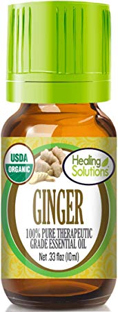 Organic Ginger Essential Oil (100% Pure - USDA Certified Organic) Best Therapeutic Grade Essential Oil - 10ml