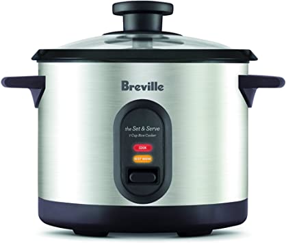 Breville The Set & Serve Rice Cooker, Brushed Stainless Steel BRC310BSS