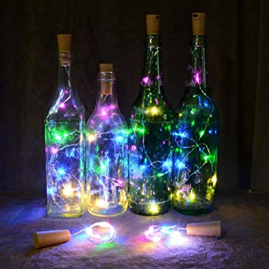 Bluelans® Pack of 4 Led Bottle Cork Lights, 79in/2m Copper Wire String Lights with 20 Led bulbs for Bottle DIY Decor, Outdoor BBQ, Gathering, Party, Wedding, Holiday