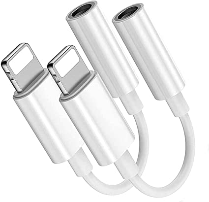 2 Pack-Apple Lightning to 3.5 mm Headphone Jack Adapter Connector Aux Audio Earphones/Headphone Dongle Stereo Cable for iPhone 7/7 Plus/8/8 Plus/X/Xs Xs Max/XR/11 Support iOS 13[Apple MFi Certified]