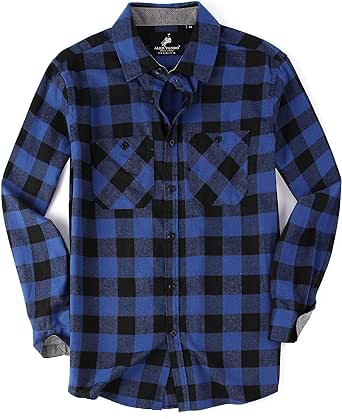 Alex Vando Mens Button Down Shirts Regular Fit Long Sleeve Casual Plaid Flannel Shirt