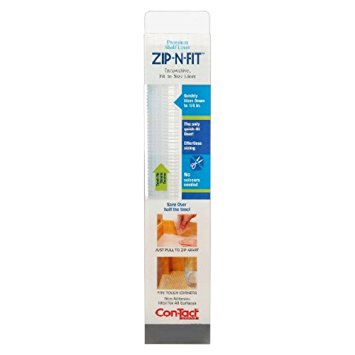 Con-Tact Brand Zip-N-Fit Premium Non-Adhesive Shelf and Drawer Liner, 18-Inches by 4-Feet, Ribbed Clear, Pack of 6