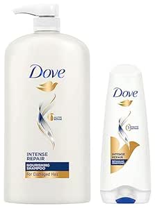 Dove Intense Repair Shampoo, 1L & Dove Hair Therapy Intense Repair Conditioner, 175ml