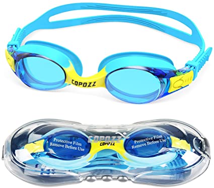 COPOZZ Kids Swimming Goggles, Child Swim Goggles Anti Fog UV for Kids Toddler