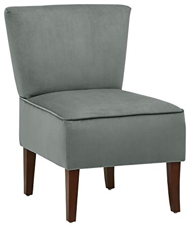 Rivet Ashworth Armless Velvet Accent Chair, Smoky Teal