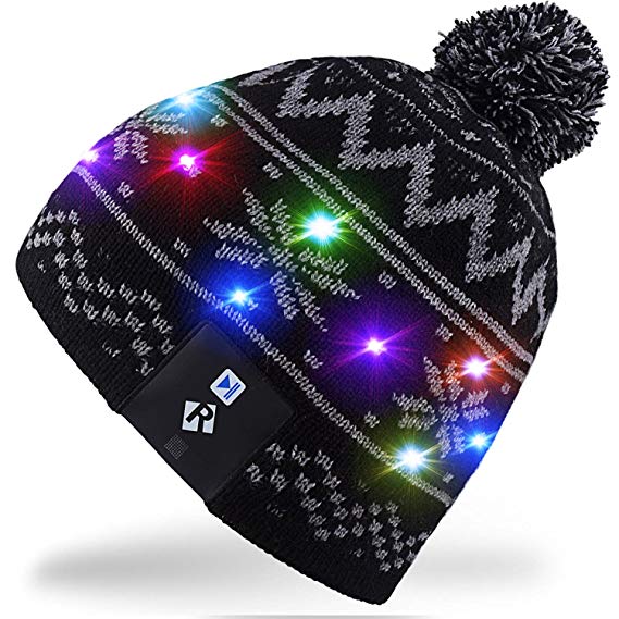 Mydeal Lovely Children Boys Girls LED Light Up Beanie Hat Knit Cap for Indoor and Outdoor, Camping, Skiing, Skating, Snowboard, Festival, Gaming, Celebration, Birthday, School, Party