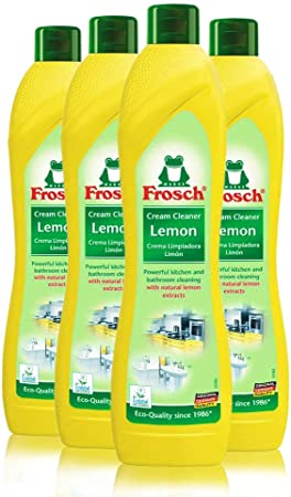 Frosch Natural Lemon Scouring Cream Cleaner, 16.97 fl oz (Pack of 4)