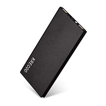 KRECOO Power Bank 20000mAh Portable Charger Ultra Thin External Battery Pack Dual USB Output with Emergency LED Flashlight for All Type Cell Phones & Tablet PC, Smart Devices
