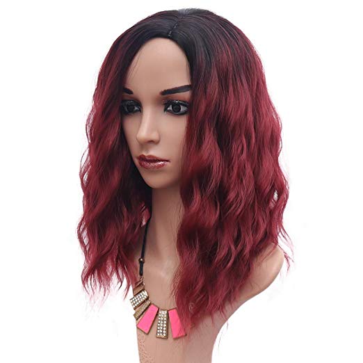 Short Curly Wig Red Synthetic Hair Wigs Bob Wigs 14 inches Natural Smooth Hair Cosplay Wig for Women 100% Heat Resistant Fiber