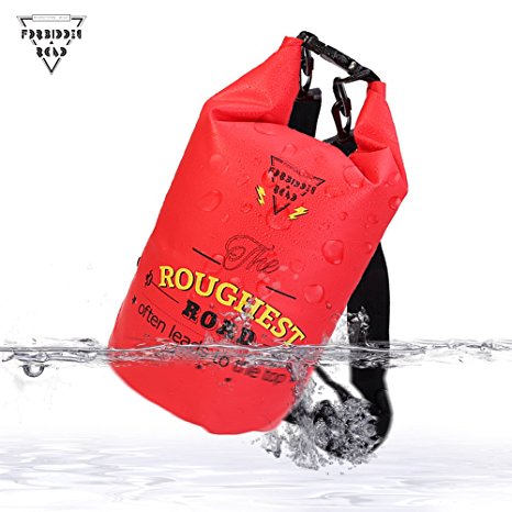 Forbidden Road 2L 5L 10L 15L 20L Waterproof Dry Bag ( 8 Colors) Dry Sack Roll Top Dry Compression Sack Keeps Gear Dry for Kayaking Boating Camping Canoeing Fishing Skiing Snowboarding