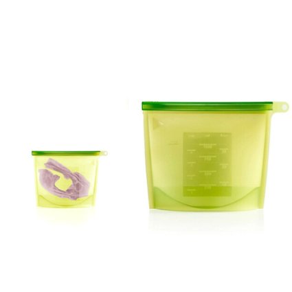 Wumal 1-Liter Fresh Bag, Reusable Silicone Food Storage Bag,Versatile Cooking Bag,No-BPA (Green)