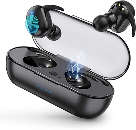 Wireless Earbuds, Bluetooth 5.0 Wireless Headphones Sport Bluetooth Earphones in Ear Noise Cancelling Earbuds with Mic,20H Playtime, Hi-Fi Stereo Earphones for iOS and Android (Black)