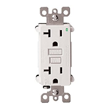 Leviton 7899-W 20 Amp 125 Volt, SmartlockPro GFCI, with Indicator Light, Nylon Wallplate and Screws Included, White