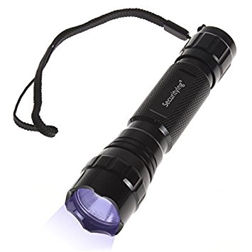 SecurityIng® Mini 501B Purple Light Bulb LED Blacklight Flashlight Torch Powered by 1 x 3.7V 18650 Rechargeable Battery for Money Detector, Leak detector Cat-Dog-Pet Urine (Battery Not Included)