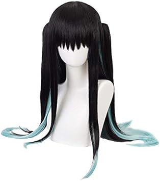 Topcosplay Anime Wigs Short Brown and Black Wig Kamado Tanjirou Cosplay Wig for Halloween Costume (Tokitou Muichirou)