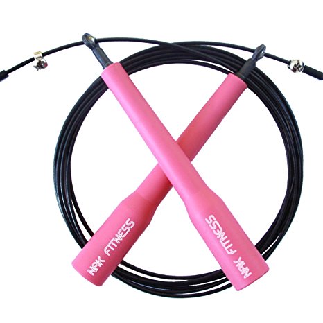 Speed Jump Rope with super-fast high-grade metal bearings, best for Boxing, MMA and endurance fitness training with this speed cable rope.
