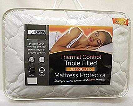 Highliving ® Quilted Mattress Protector Cover, (40cm BOX Triple Filled Single)
