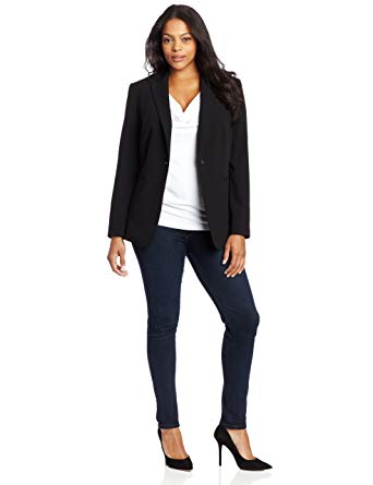 Calvin Klein Women's Plus-Size One-Button Jacket