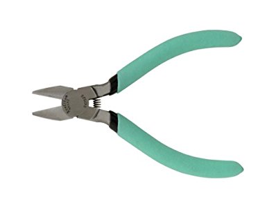 Xcelite S475NJS Tapered Head Diagonal Cutter, Flush Jaw, 5" Length, 3/4" Jaw Length, Green Cushion Grip Handle