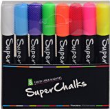 SuperchalksTM Color Liquid Chalk Marker Pens 8-pack - 4mm Regular Tip - Brilliant Bold Colors