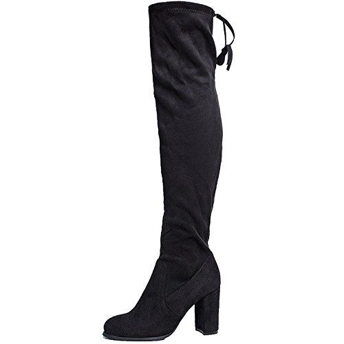 SheSole Women's Over Knee Thigh High Heel Black Boots