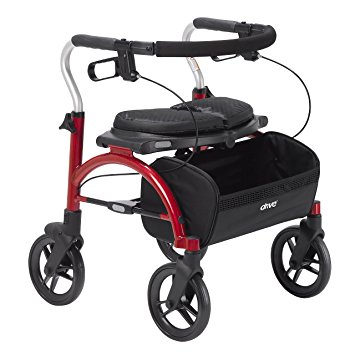 Drive Medical Arc Lite Rollator Walker, Red