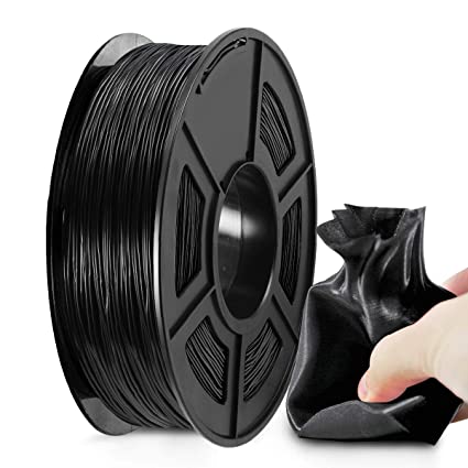 3D Printer TPU Filament 1.75, SUNLU Black TPU Flexible Filament 1.75mm, Fit FDM 3D Printer, 0.5KG Spool, Dimensional Accuracy  /- 0.02 mm, TPU Black