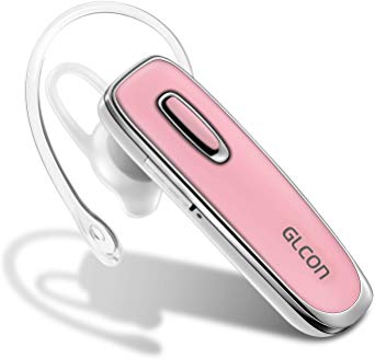 Bluetooth Earpiece for Cell Phones - GLCON Hands Free Wireless Bluetooth Headset with Noise Cancelling Mic for Driver Trucker Business - Bluetooth Headphones Earbuds for iPhone iPad Android (Pink)