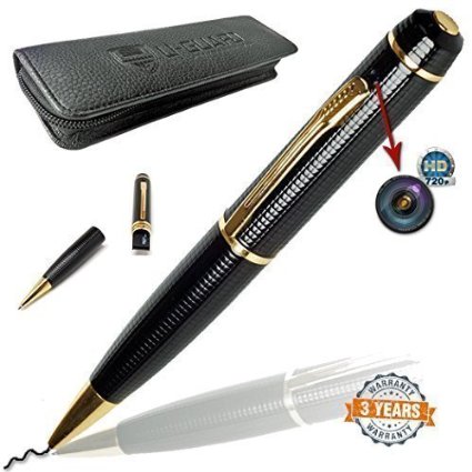 Spy Pen Hidden Camera Motion Activated Audio and Video Recorder Executive Pen Spy Gadget Micro HD Camera Professional Spy Equipment With Spy Gear Gift Case By U-Guard Security Products