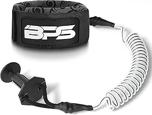 BPS New Zealand ‘Storm’ Bodyboard Leash – Premium Coil 4ft Coiled Wrist Boogie Board Leashes with Plug