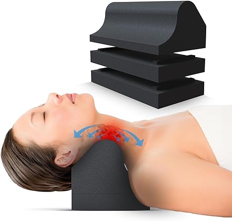 Bonsai Wellness Cervical Traction Orthotic Chiropractic Neck Alignment Device for Spinal Curve Tension Stretching Forward Head Posture Pain Relief and Physical Therapy
