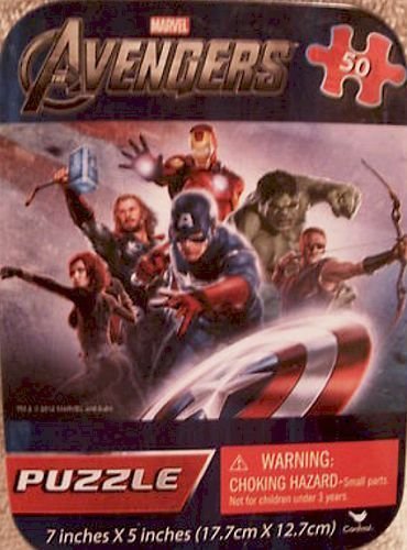 Marvel Avengers 50pc Mini Puzzle in Tin Box 7"x5"