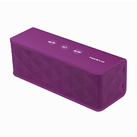 TECEVO T4 NFC Bluetooth Wireless Speaker With Enhanced Bass Portable & Rechargeable Built-in Microphone 10W RMS (Purple)