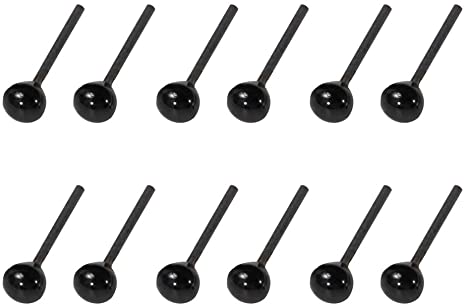 Healifty 2MM Durable Glass Doll Eyes Practical Lightweight Black Safe Toy Eyes Safety Eyes for Plush Animal DIY Puppet Black 50 Pairs