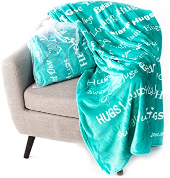 Blankiegram Hugs Blanket The Perfect Caring Gift (Teal)