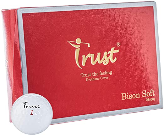 Trust Bison Soft, Urethane Covered for Swing Speed 95 mph or Slower, 3 Piece Golf Ball, Super Soft Feel, Green Side Control with Distance, for Every Golfers who Love Softer Feeling (One Dozen)