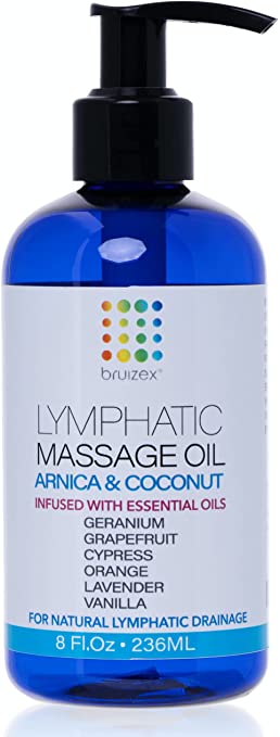 Lymphatic Massage Oil: Natural Oil for Lymphatic Drainage, Post Surgery Recovery and Water Retention Relief I Liposuction 360 Lipo, BBL,Tummy Tuck, Lipo Foam, Massager I Arnica, Lavender I 8oz