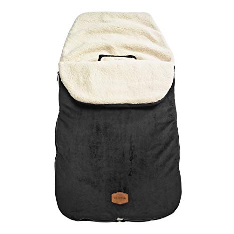 JJ Cole - Original Bundleme, Canopy Style Bunting Bag to Protect Baby from Cold and Winter Weather in Car Seats and Strollers, Blackout, Toddler