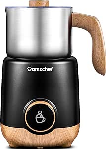 AMZCHEF Automatic Mousseur A Lait, 8 Functions Milk Frother Electric, 21 oz Stainless Steel Coffee Frother, Milk Steamer for Latte, Milk Froth, Chocolate Milk, Baby Food