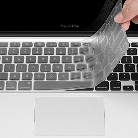 JAZ Keyboard Cover Silicone Skin for MacBook Pro 13" 15" 17" with or without Retina Display - iMac Apple Wireless Keyboard and MacBook Air 13" (Transparent)