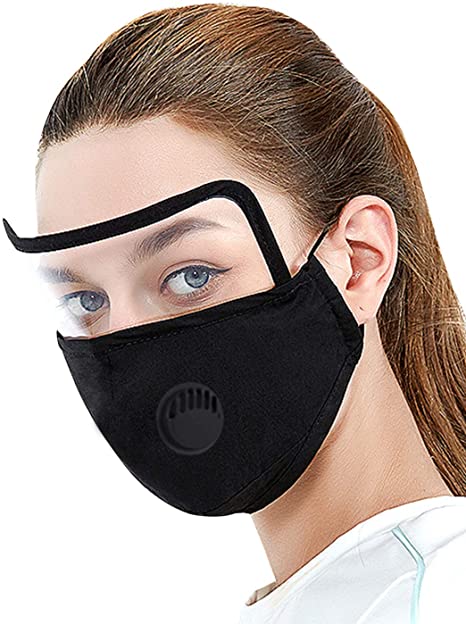 Men Women Unisex Dust-proof Breathable Full Face Protection Masks Outdoor Protection Face Shield with Filter Black