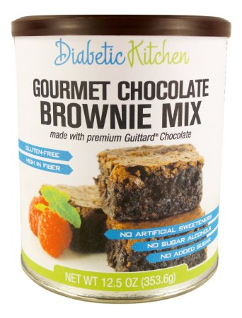 Diabetic Kitchen Gourmet Chocolate Brownie Mix Makes The Moistest Fudgiest Brownies Ever 9679 Gluten-Free High-Fiber Low-Carb No Artificial Sweeteners or Sugar Alcohols