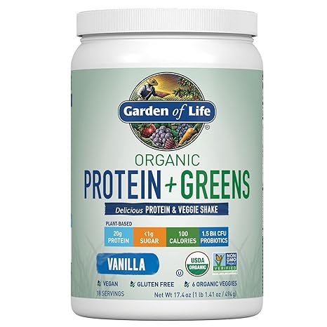 Garden of Life Organic Protein   Greens Shake Mix Vanilla - 17.4oz, pack of 1