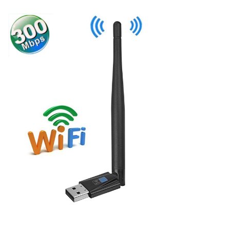 Idealco 300M USB Wifi Dongle 2.4Ghz 802.11N/G/B Wireless Network Wifi Adapter Antenna Wifi Router Network Lan Card Apply to Desktop PC Laptop,for Windows Vista/Win7/Mac/Linux Raspberry Pi 1 2