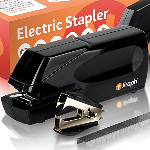 Jiraph Electric Stapler with Staple Remover and 25-Sheet Capacity (Loaded with Staples)